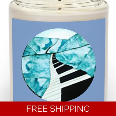 Custom Scented Candle Piano Window Logo 2